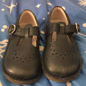 Stride Rite Beatrix Buckle Leather Mary Jane Shoes Navy Blue Kids 9.5M Flat